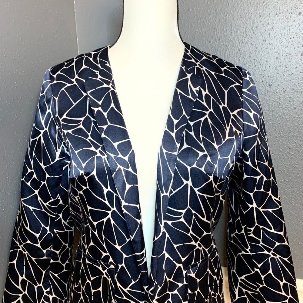 Pendleton open front silk blend printed blazer - image 2